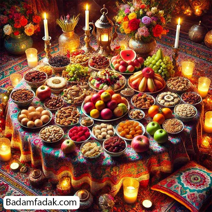 تزیین سفره شب یلدا سنتی